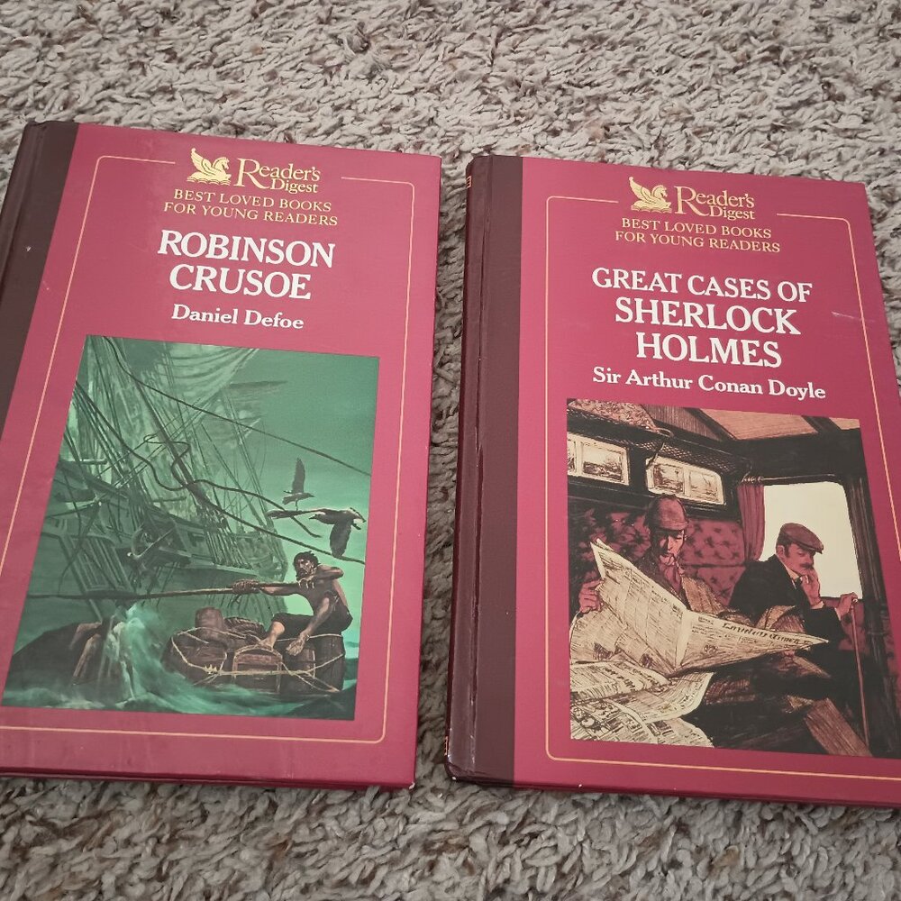 Lot of 2 books for young readers  - Robinson Crusoe, Sherlock Holmes